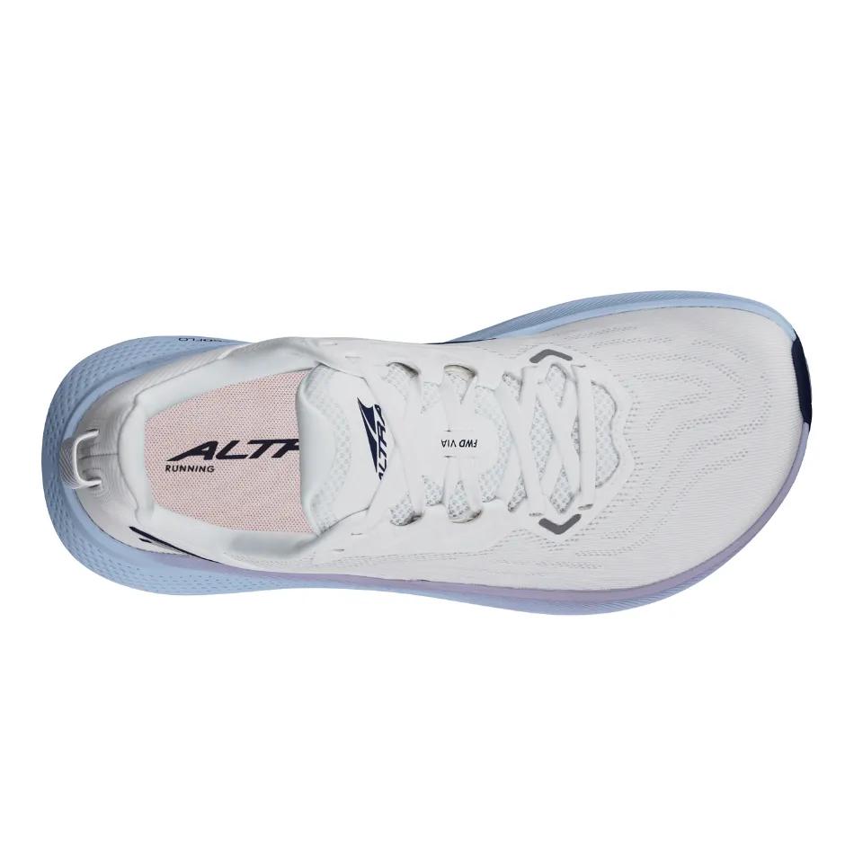 Altra Women's FWD Via Running Shoes in White Light Blue AW25 Smooth Movement Fresh Style