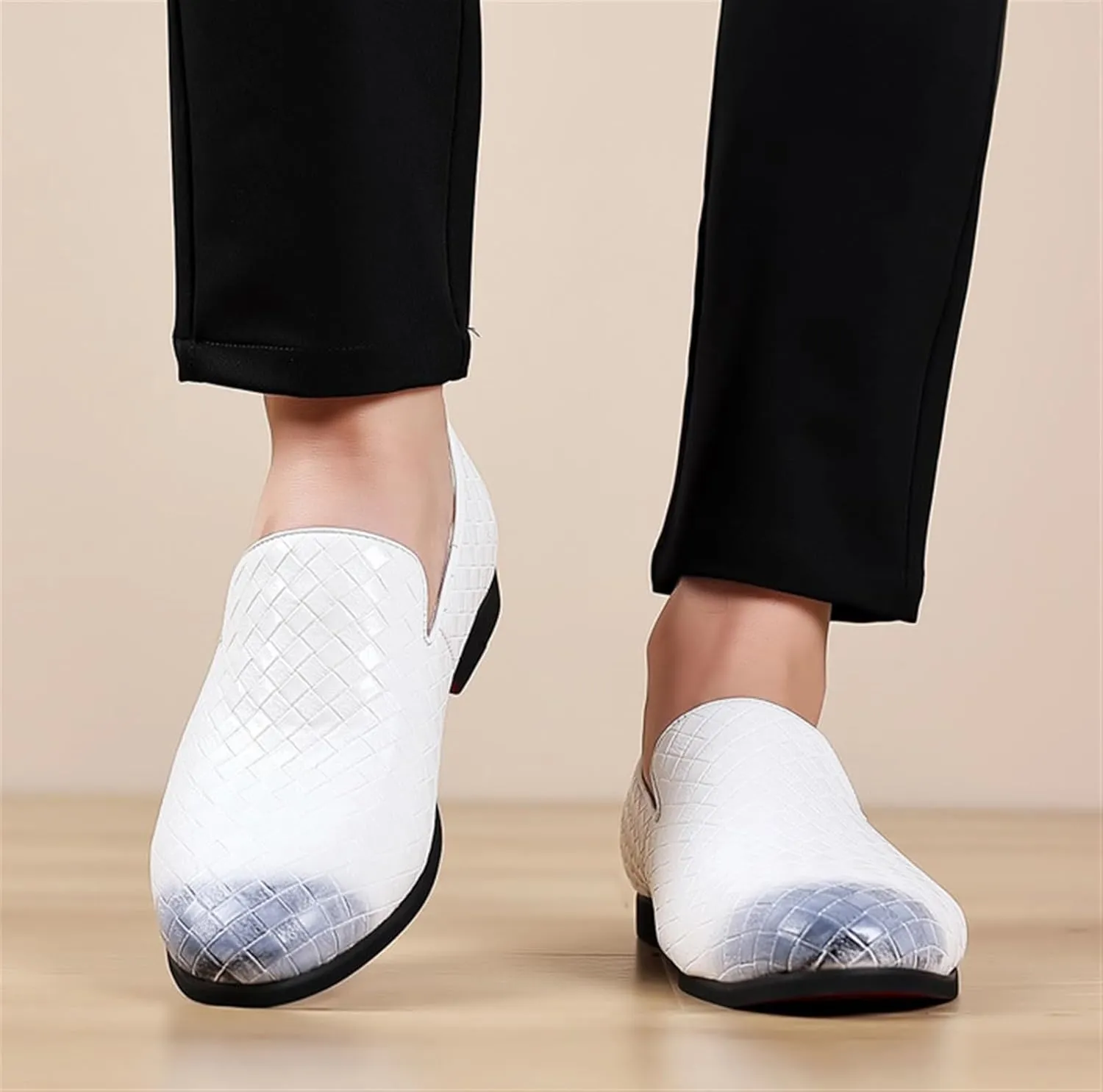Low Top Round top Flat Heel Loafers for Men's Comfortable Lightweight Slip on Oxfords Business Non-Slip Wear Resistant Moccasins Comfort Soft Sole Casual Shoes