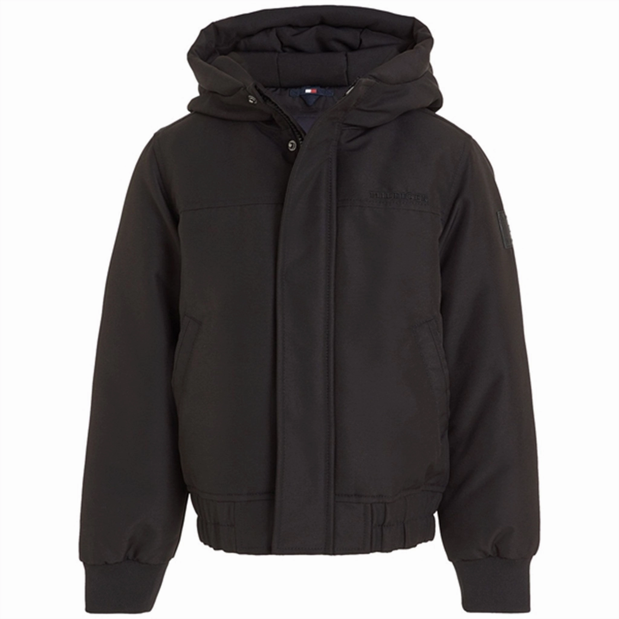 Tommy Hilfiger Tech Jacket Black Anti Static Treatment Functional Zip Detail