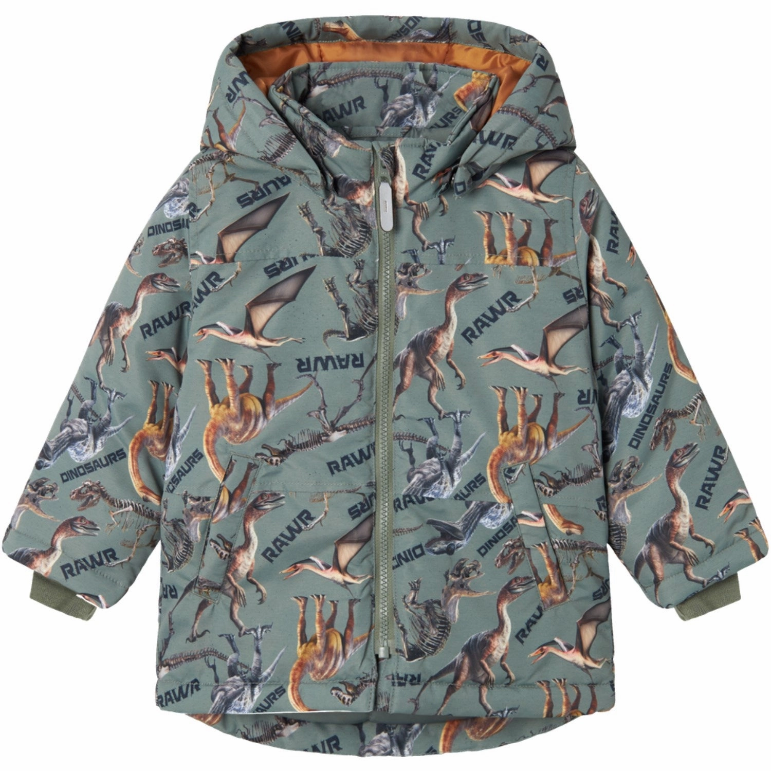Name It Agave Green Rawr Dino Max Jacket AOP Compact Storage Packable Construction