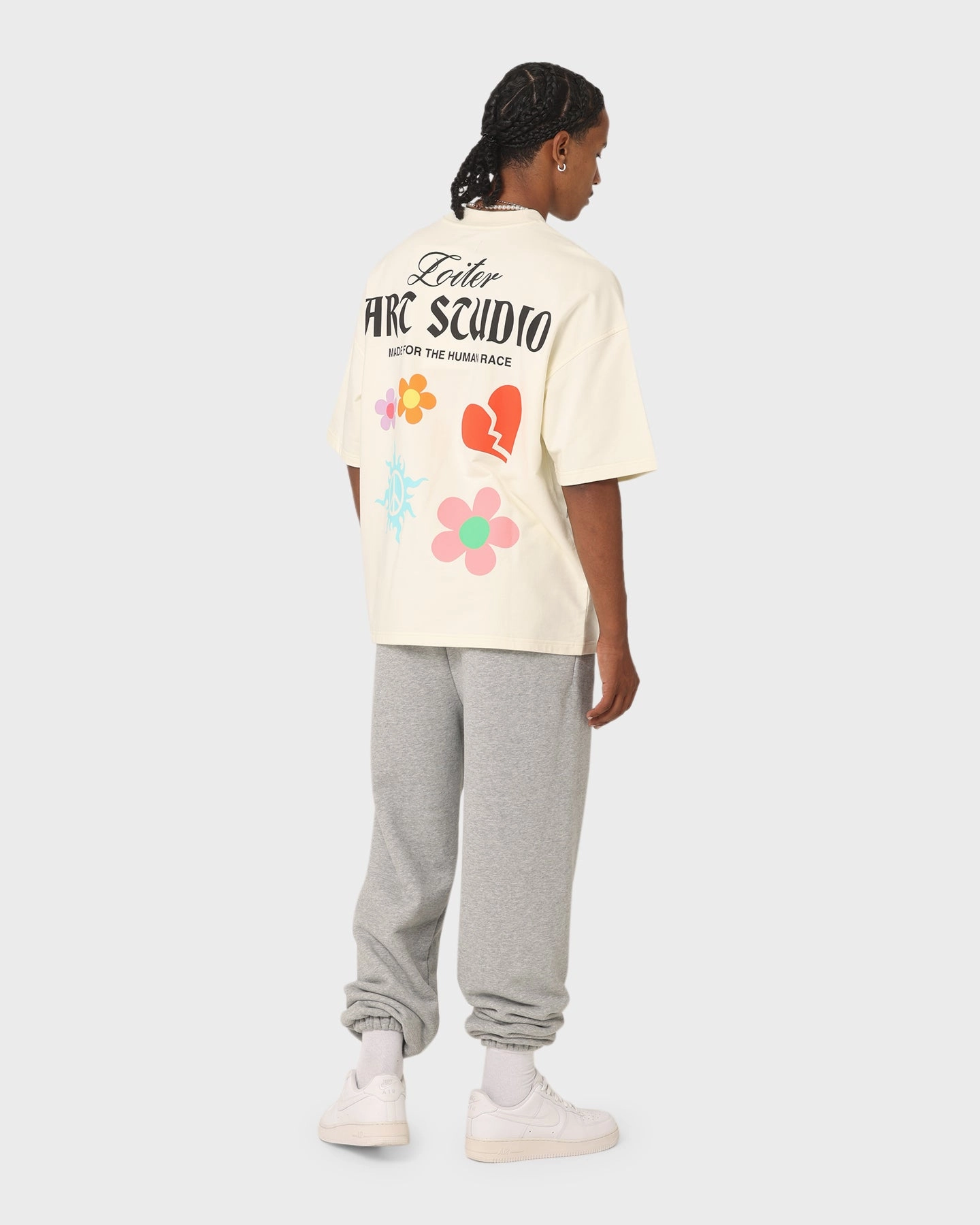 Loiter Flower Boi Oversized T-Shirt Ecru Adult Wear Durable Collar Construction