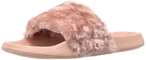 Lust For Life Smooth Blush Comfortable Casual Faux Fur Pool Slide Slip On Sandals