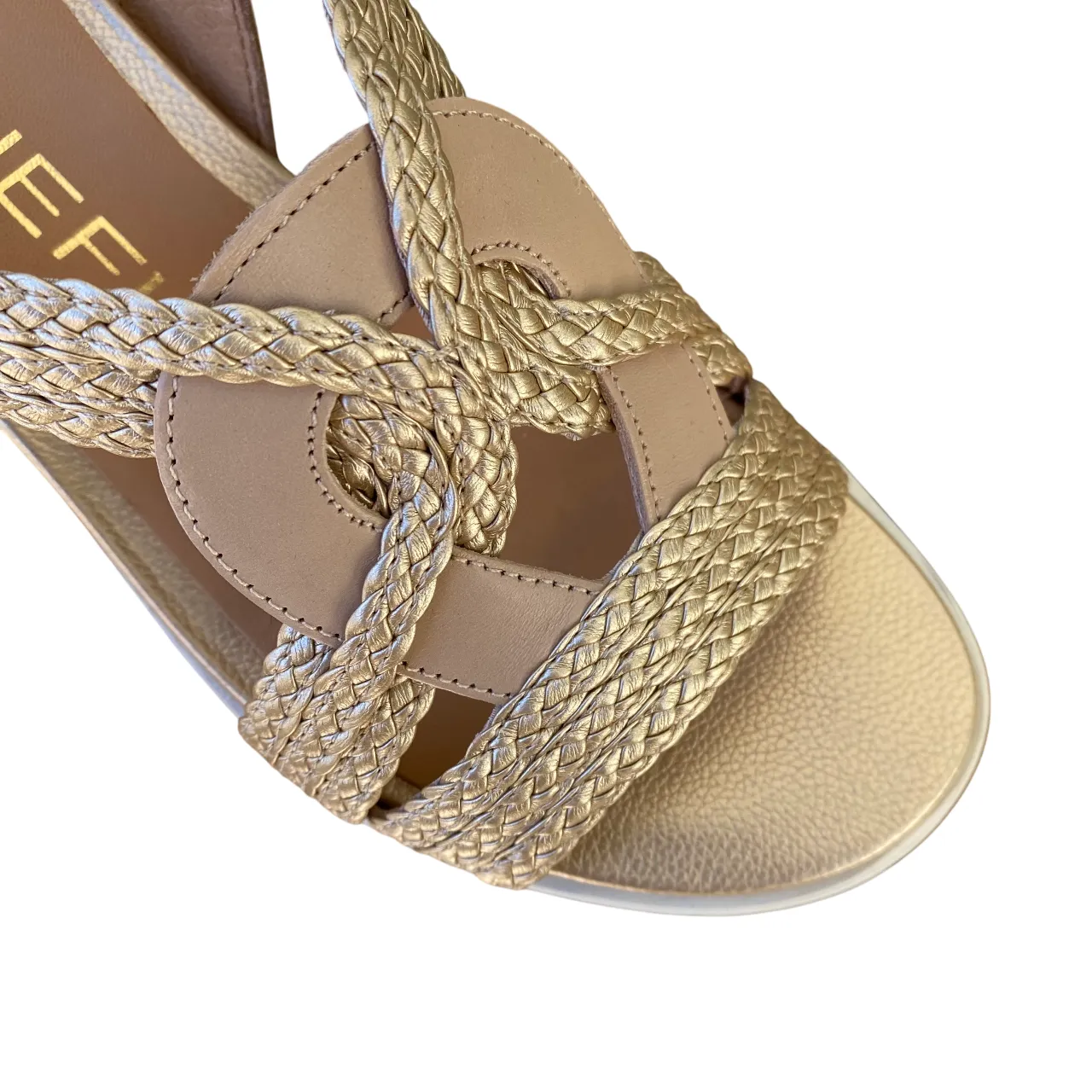 Memory Foam Insert Durable Outdoor Shoes Stonefly sandalo da donna con tomaia intrecciata con zeppa PARKY 24 220895-BUK oro
