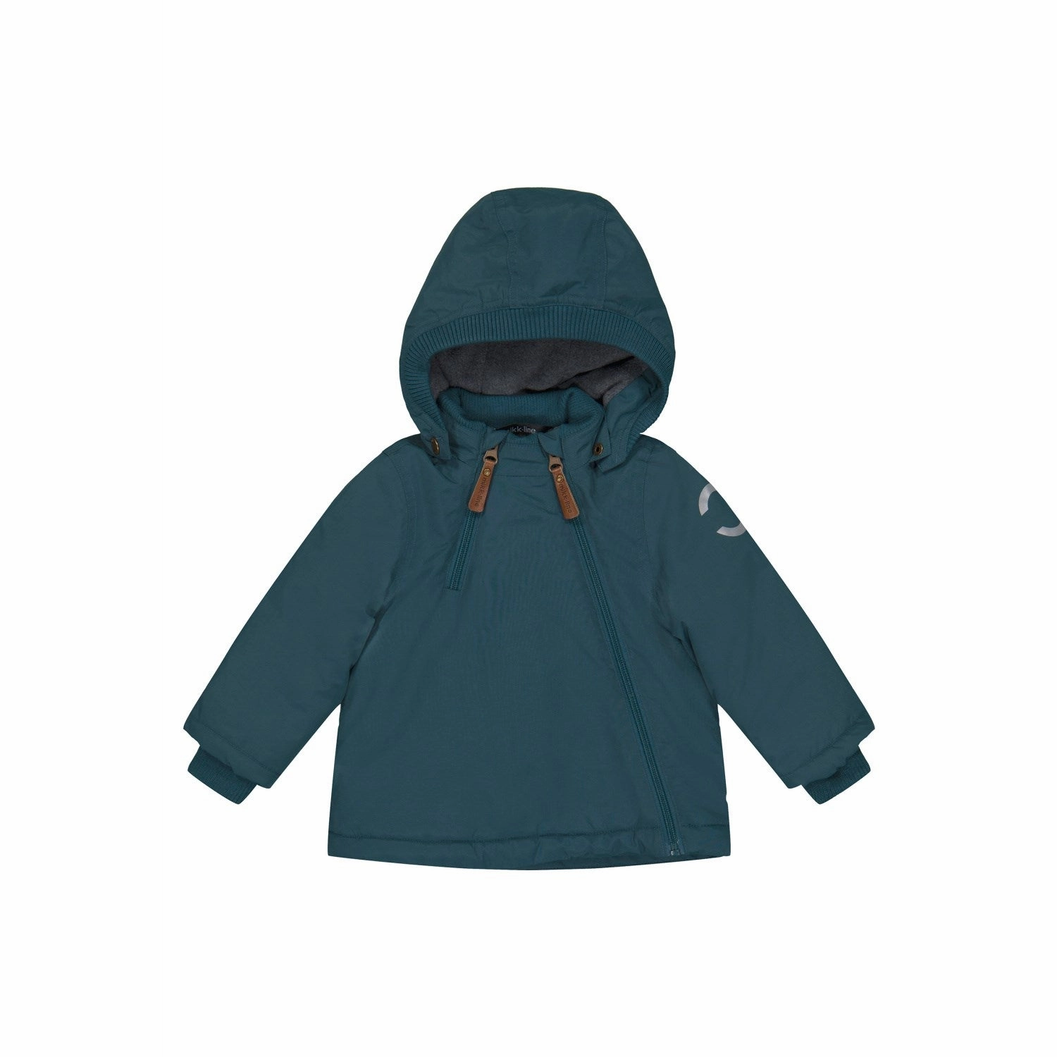 Mikk-Line Orion Blue Nylon Jacket Solid Hooded Comfort Fit