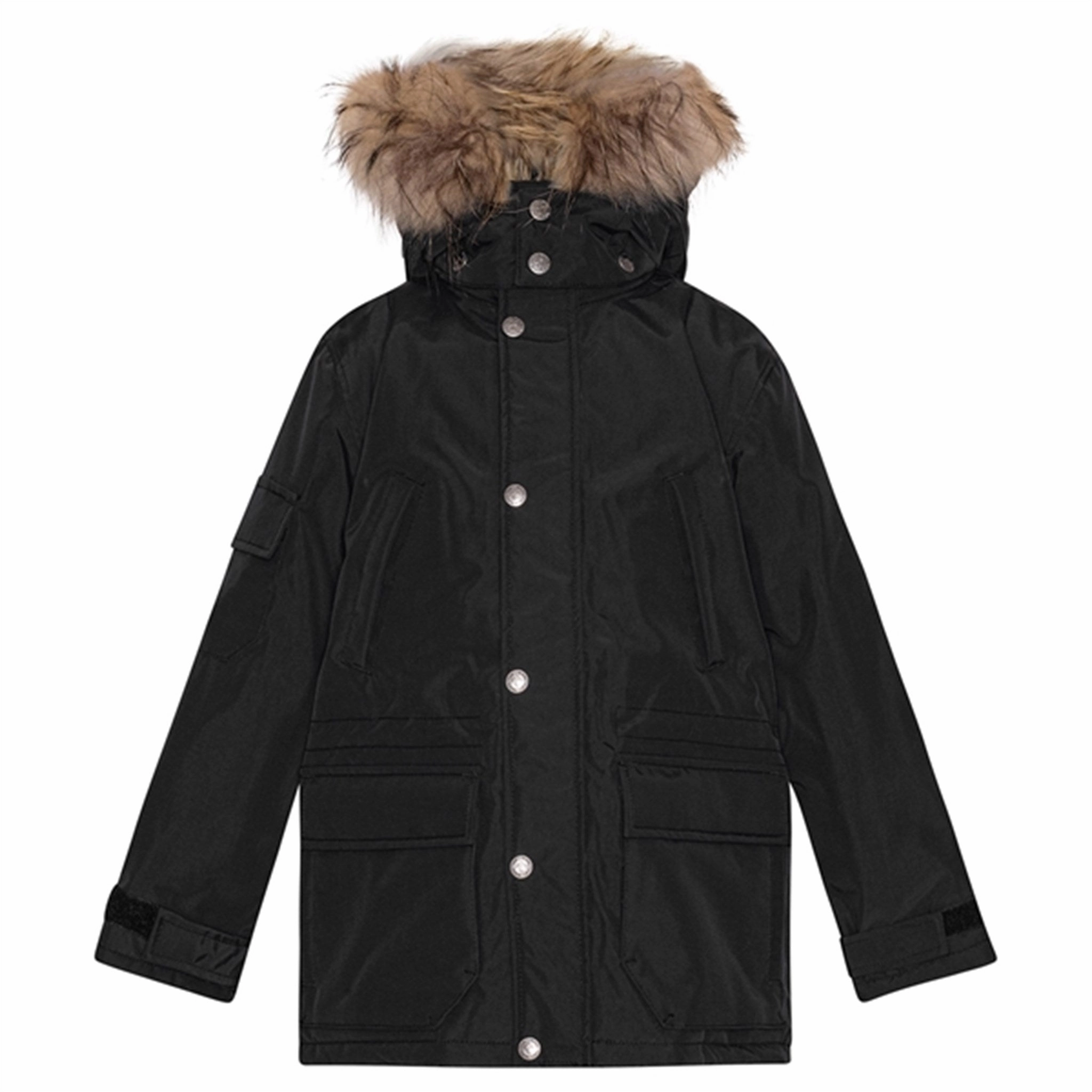 Ver de Terre Nordic Jacket w. Fur Black Cool Tone RipResistant Reinforcement