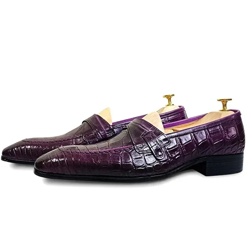 Luxury Snake Print Leather Loafers for Men | Slip-On Casual Dress Shoes | Office, Wedding, and Formal Wear