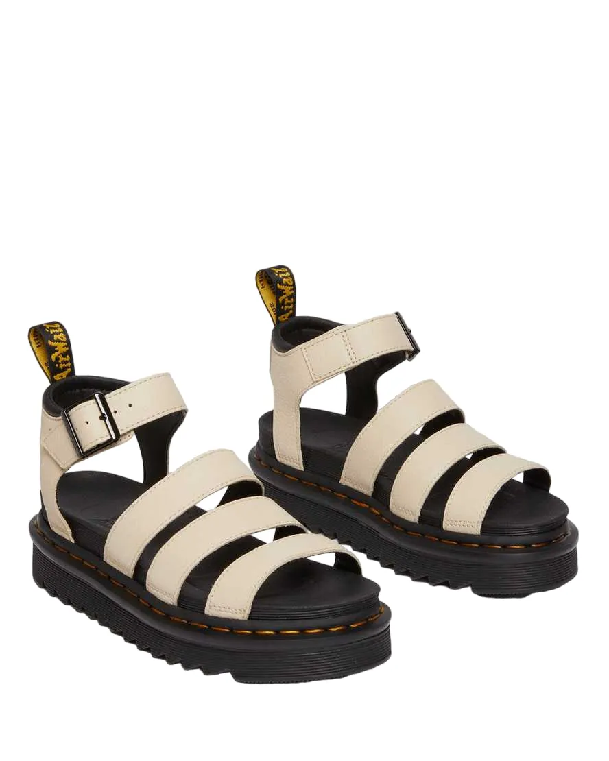Dr. Martens Sandalo da donna in pelle Pisa con cinturini Blaire 30706292 parchment beige Elastic Strap