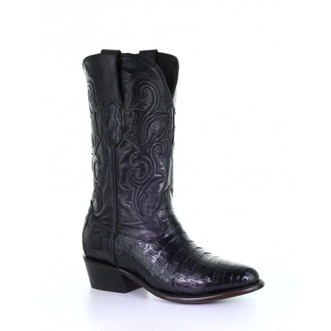 M2131 - Montana black dress cowboy caiman boots for men
