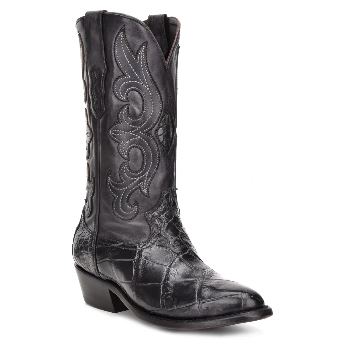 M2135 - Montana black dress cowboy alligator boots for men