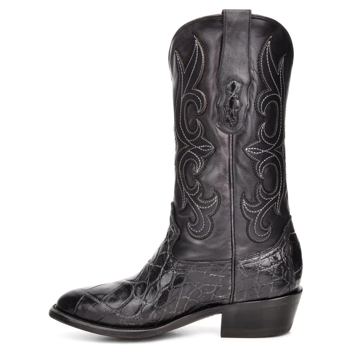 M2135 - Montana black dress cowboy alligator boots for men
