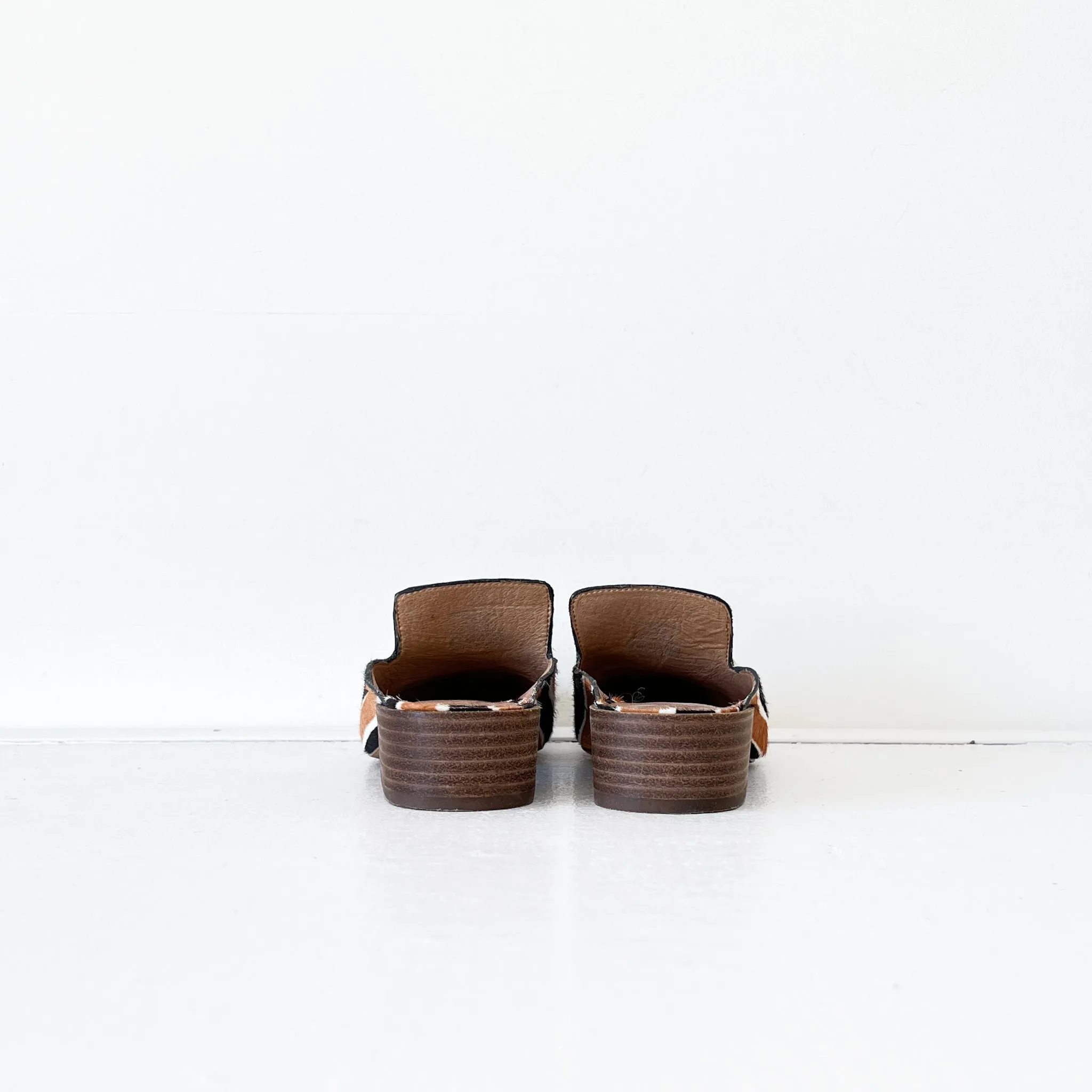 Madewell Willa Loafer/Mule in Brown and Black Stripe