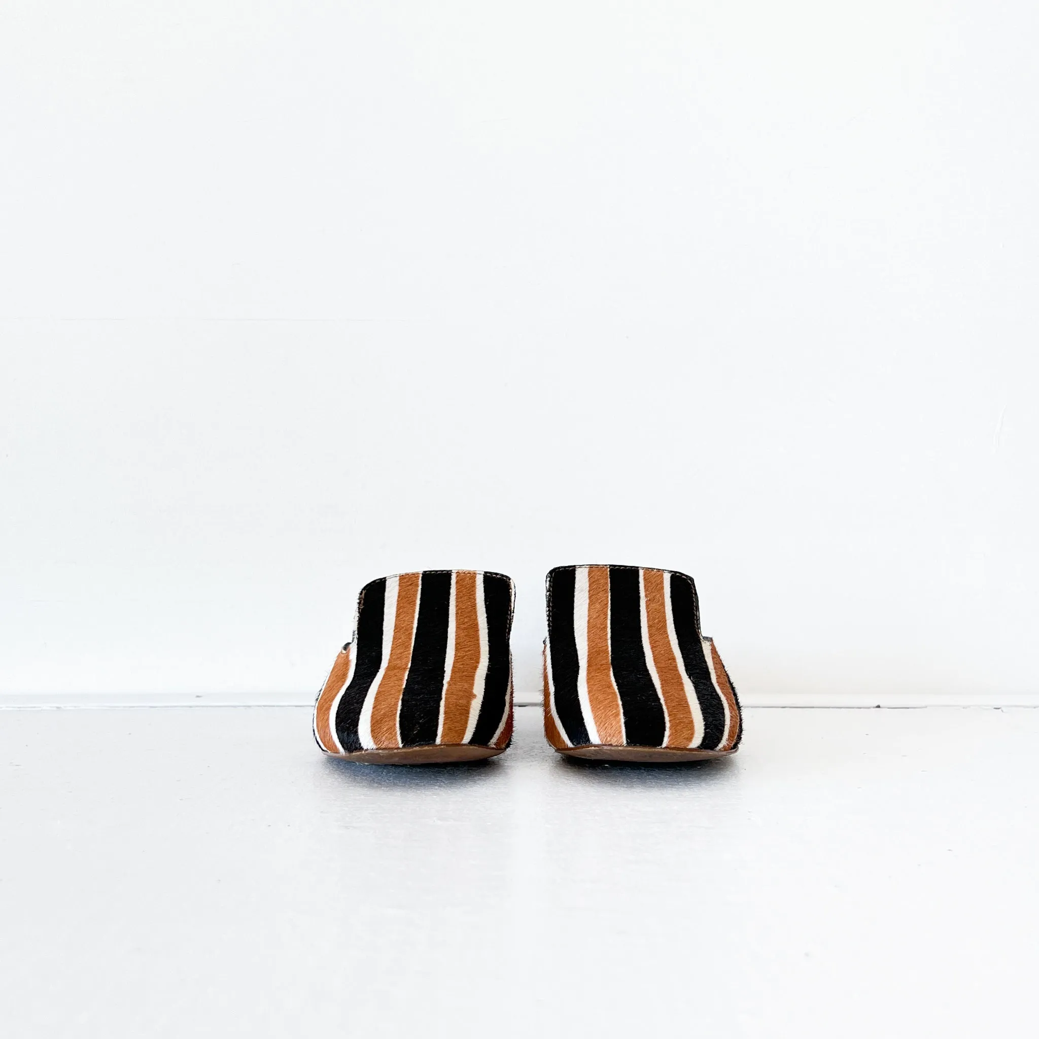 Madewell Willa Loafer/Mule in Brown and Black Stripe