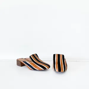 Madewell Willa Loafer/Mule in Brown and Black Stripe