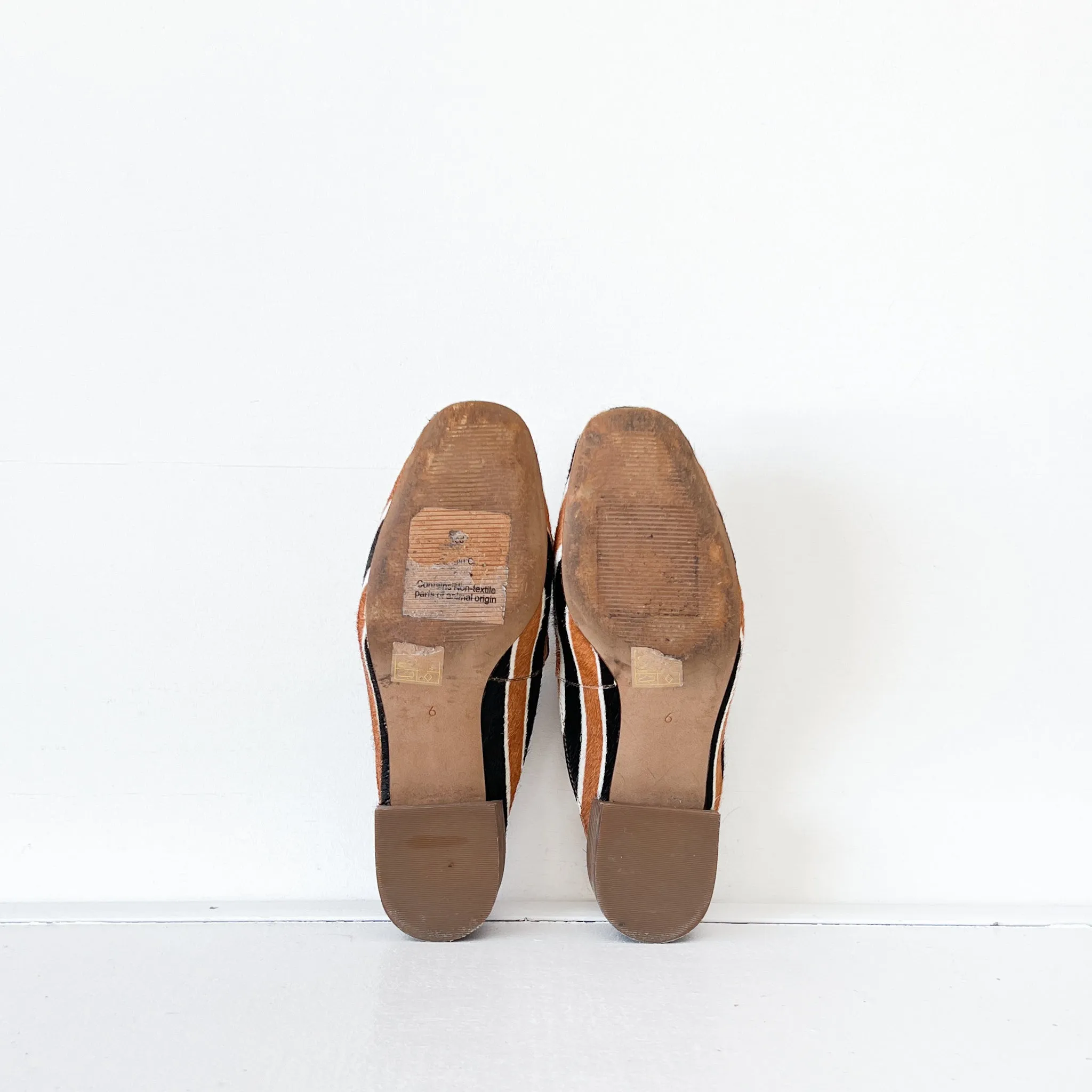 Madewell Willa Loafer/Mule in Brown and Black Stripe