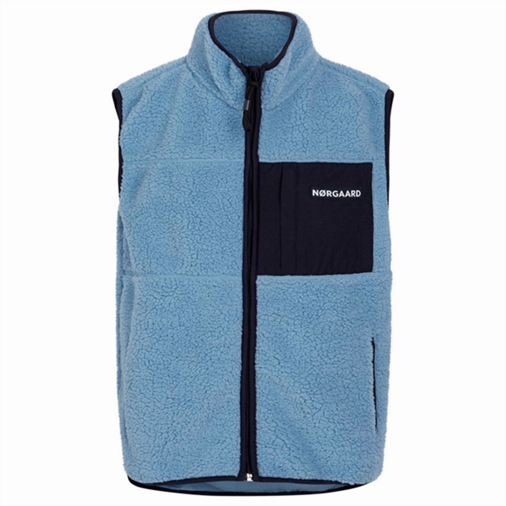 Mads N?rgaard Teddy Fleece Vilads Vest Faded Denim Ultra Lightweight Design Detachable Layers
