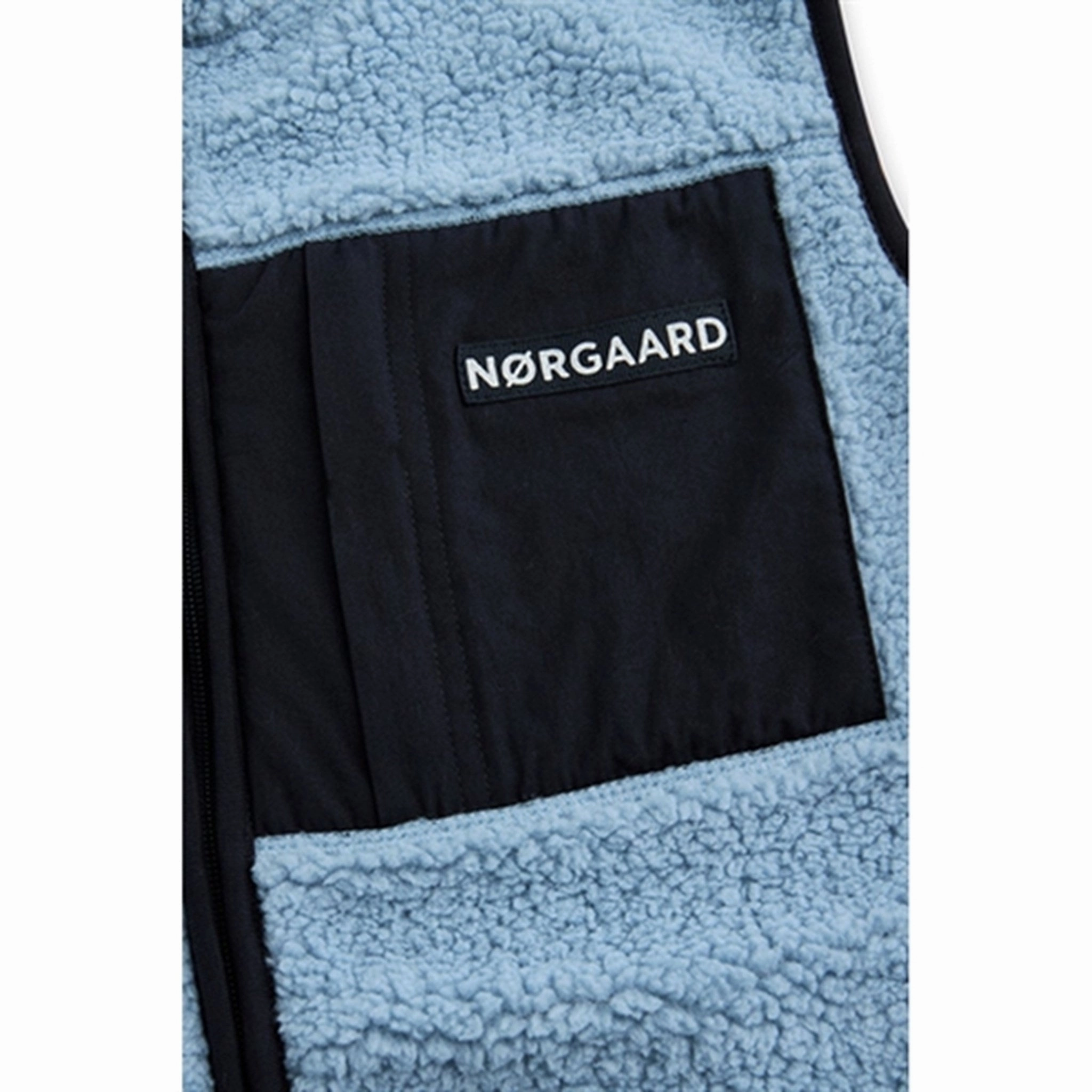 Airtight Seam Sealing Mads N?rgaard Teddy Fleece Vilads Vest Faded Denim