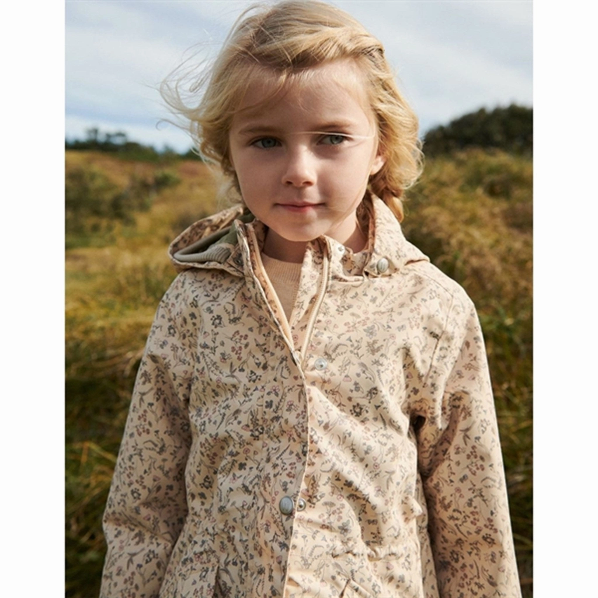 Wheat Jacket w. Fleece Gry Tech Wild Flowers Taped Edges Non Bulky Insulation Tech