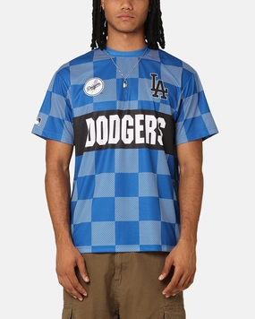 Micro Perforated Ventilation dry surface Majestic Athletic Los Angeles Dodgers Team Line Checkered Jersey White/Royal