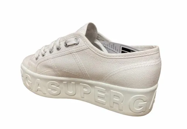 Superga sneakers con zeppa la donna Lettering 3D 2790 S71183W 901 bianco running in autumn shoes running shoes for sports enthusiasts