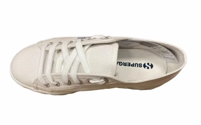 Non Weighted Inserts Superga sneakers con zeppa la donna Lettering 3D 2790 S71183W 901 bianco