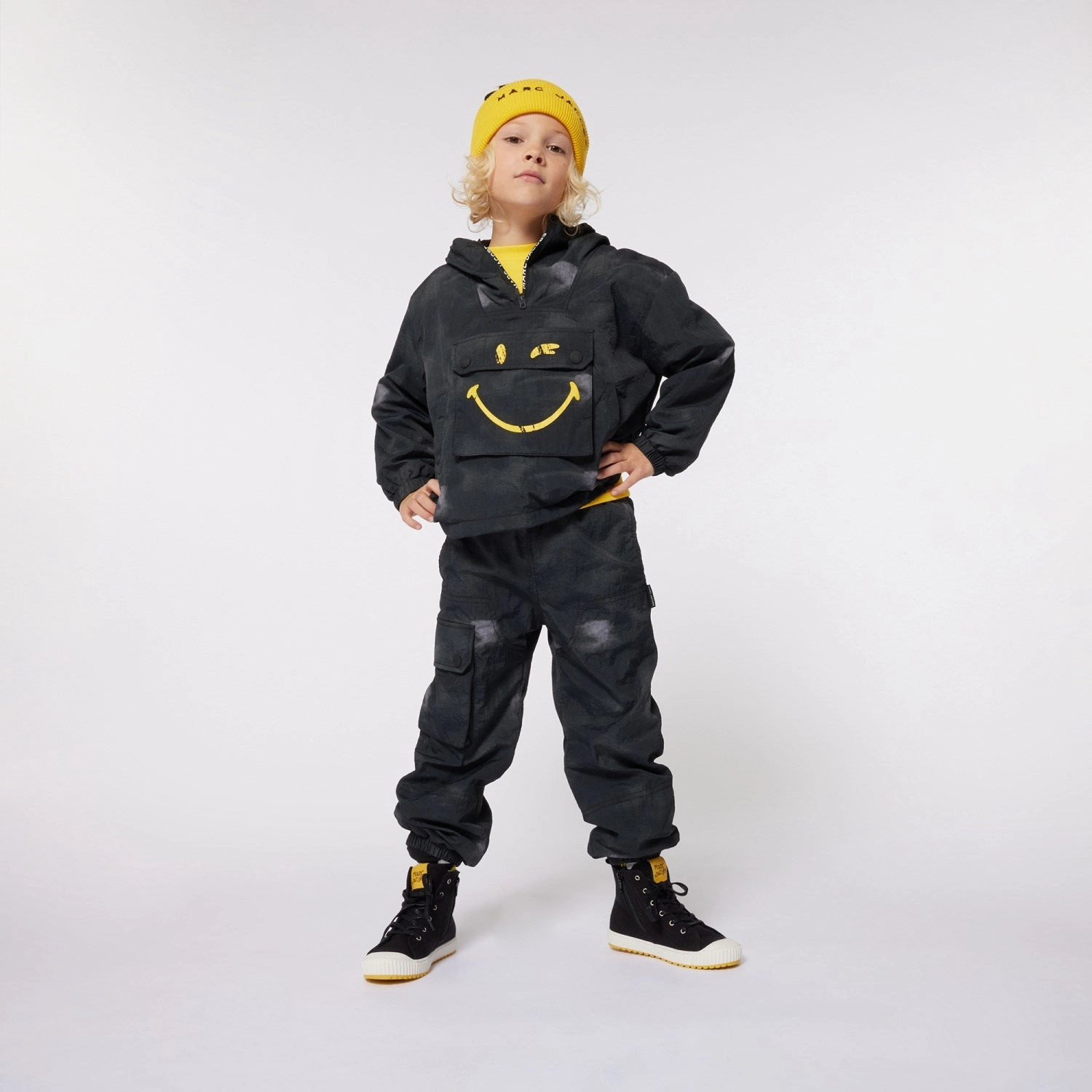 AllPurposeFastening Rugged Style Marc Jacobs Black Hooded Windbreaker