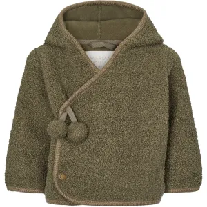 Short Length Seamless Bonding MarMar Bonded Teddy Olive Leaf Jojo Fleece Jacket