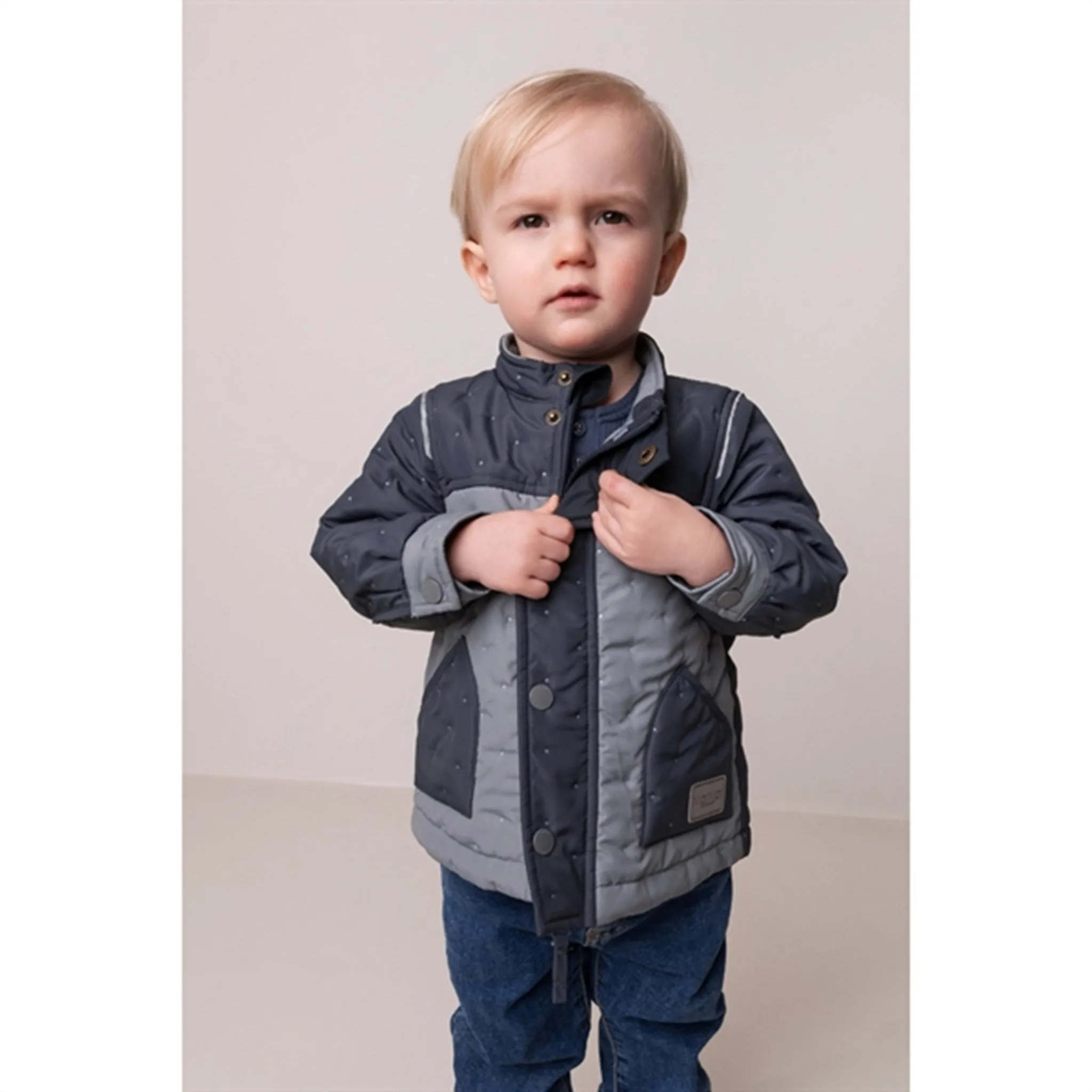 MarMar Darkest Blue Block Ozar Thermo Jacket FoldableStorageCapability City Walking Style
