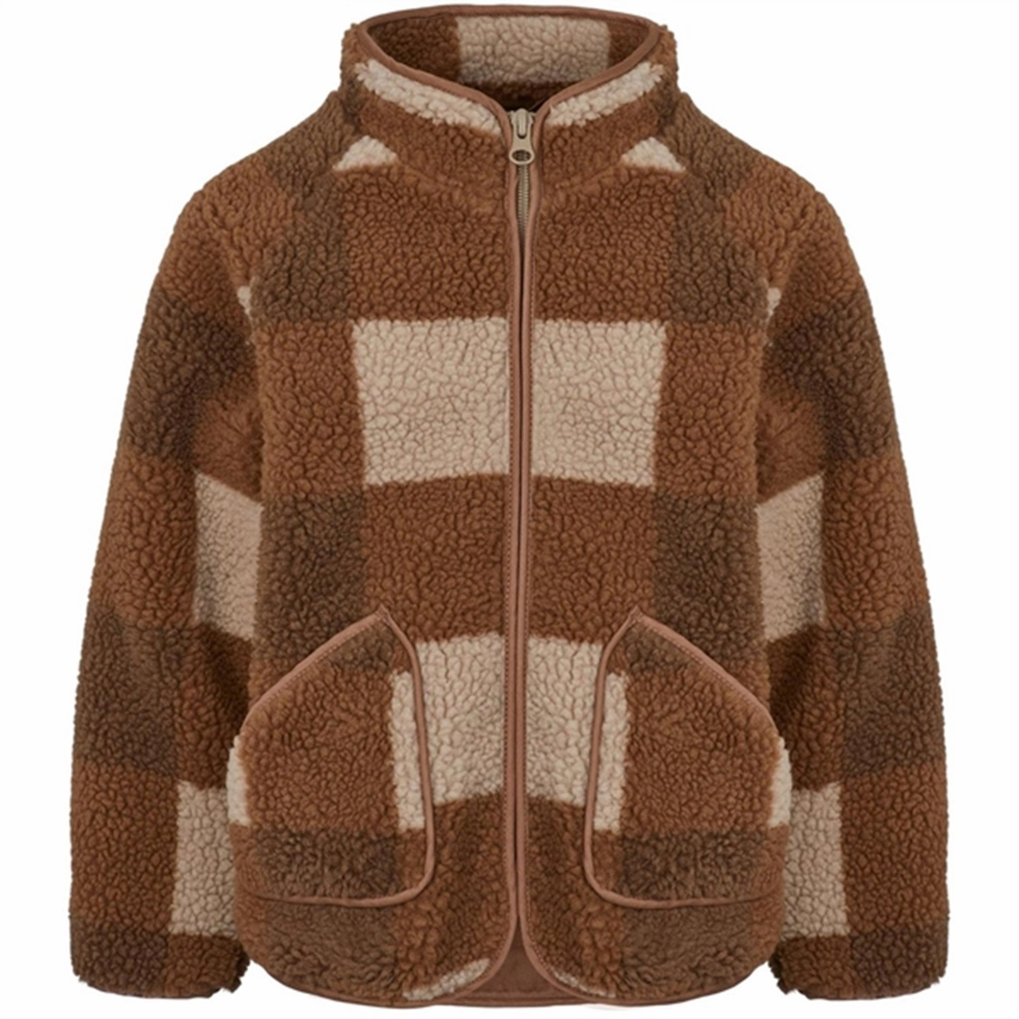 Loose Fit MarMar Jerry Teddybear Fleece Jacket Chunky Hazel Check