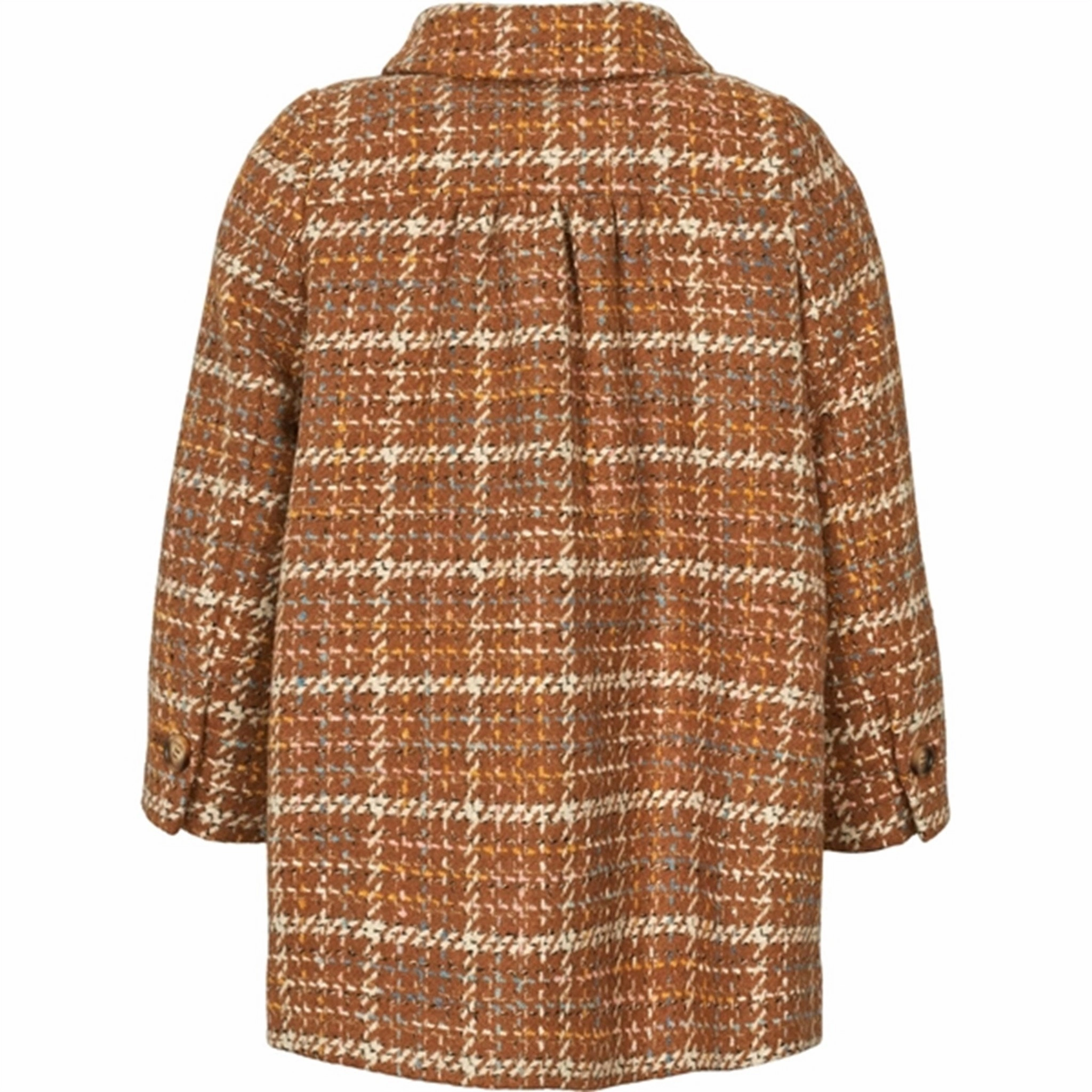 MarMar Olive Wool Glitter Jacket Caramel Check Comfort Stretch Fabric