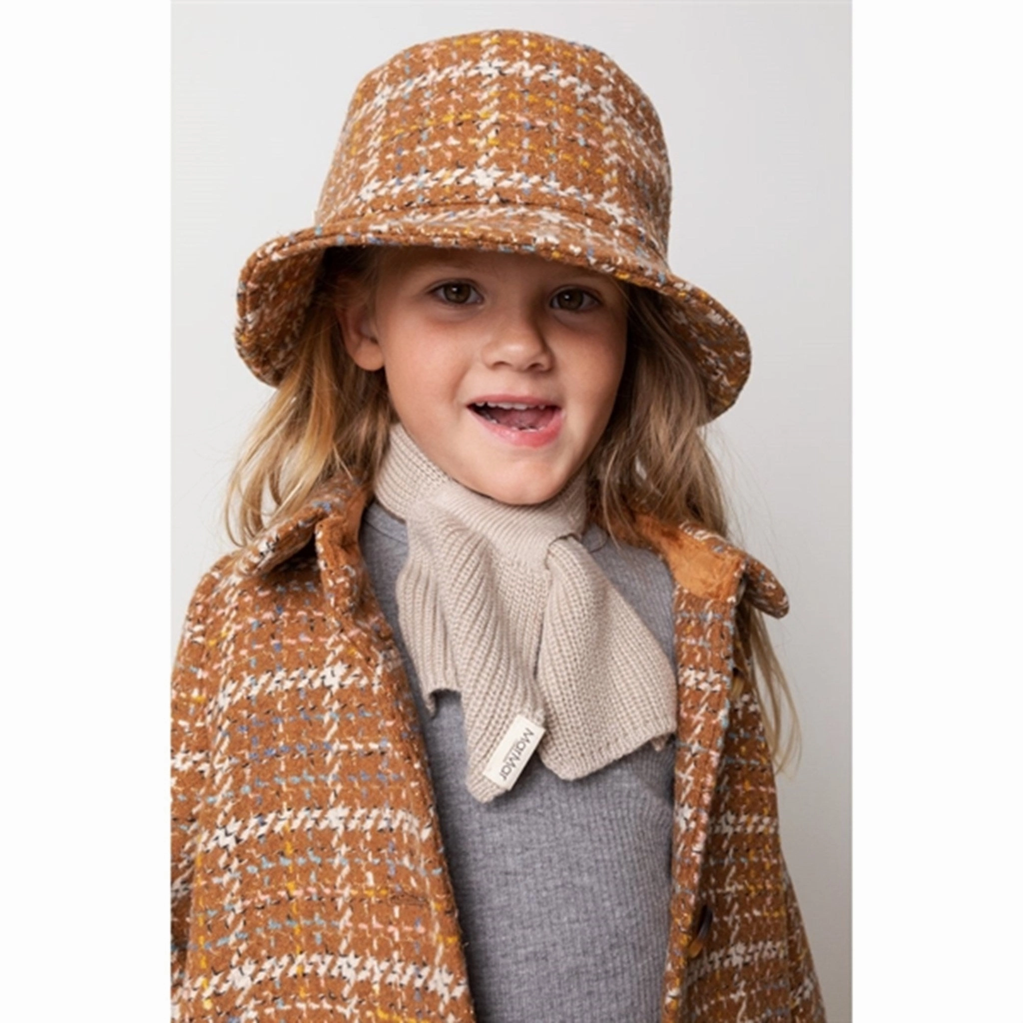 MarMar Olive Wool Glitter Jacket Caramel Check Quick Release Buckles