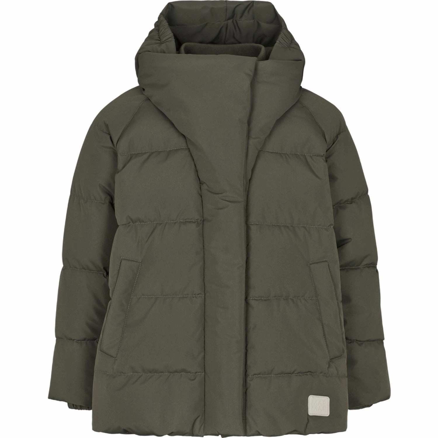 Plaid Print MarMar Tech. Puffer Dark Moss Orik Jacket