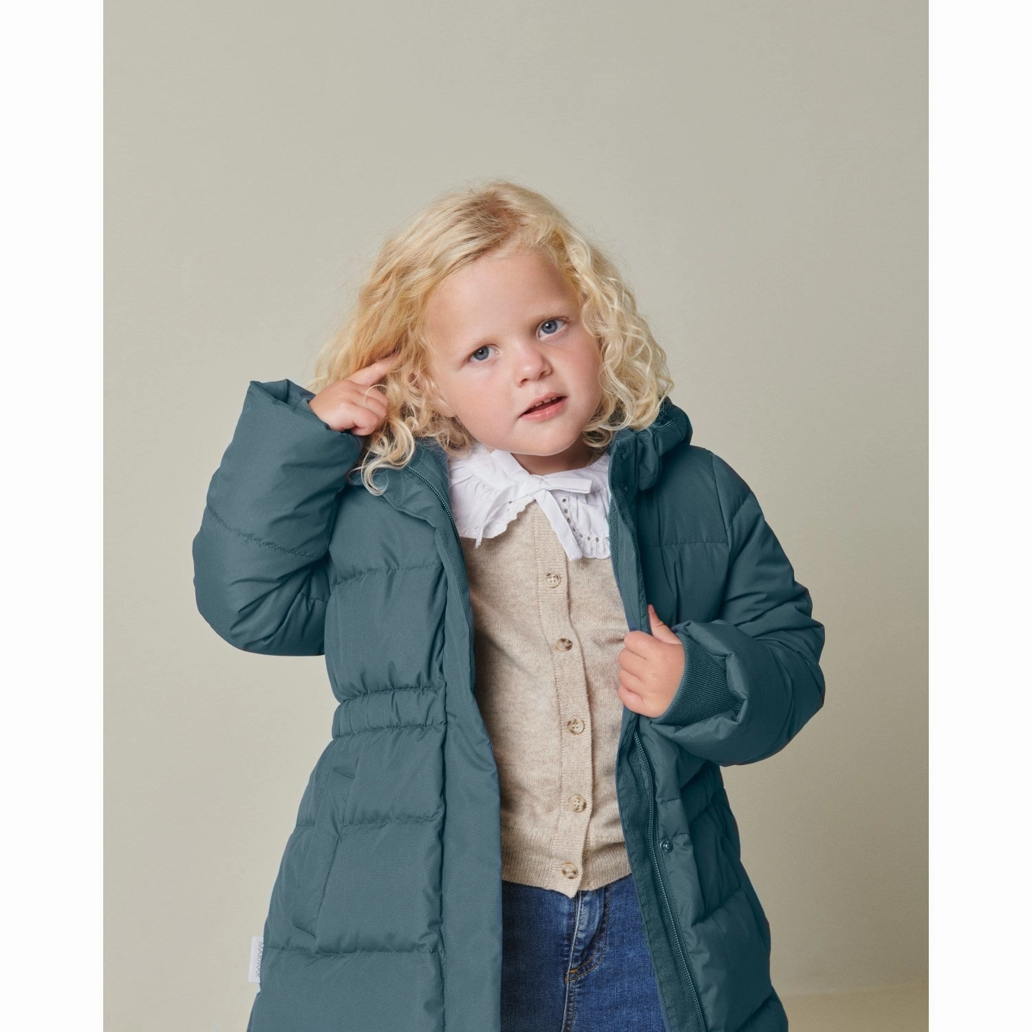 MarMar Technical Puffer Shaded Blue Olvin Coat Polished Look WaterRepellent Finish