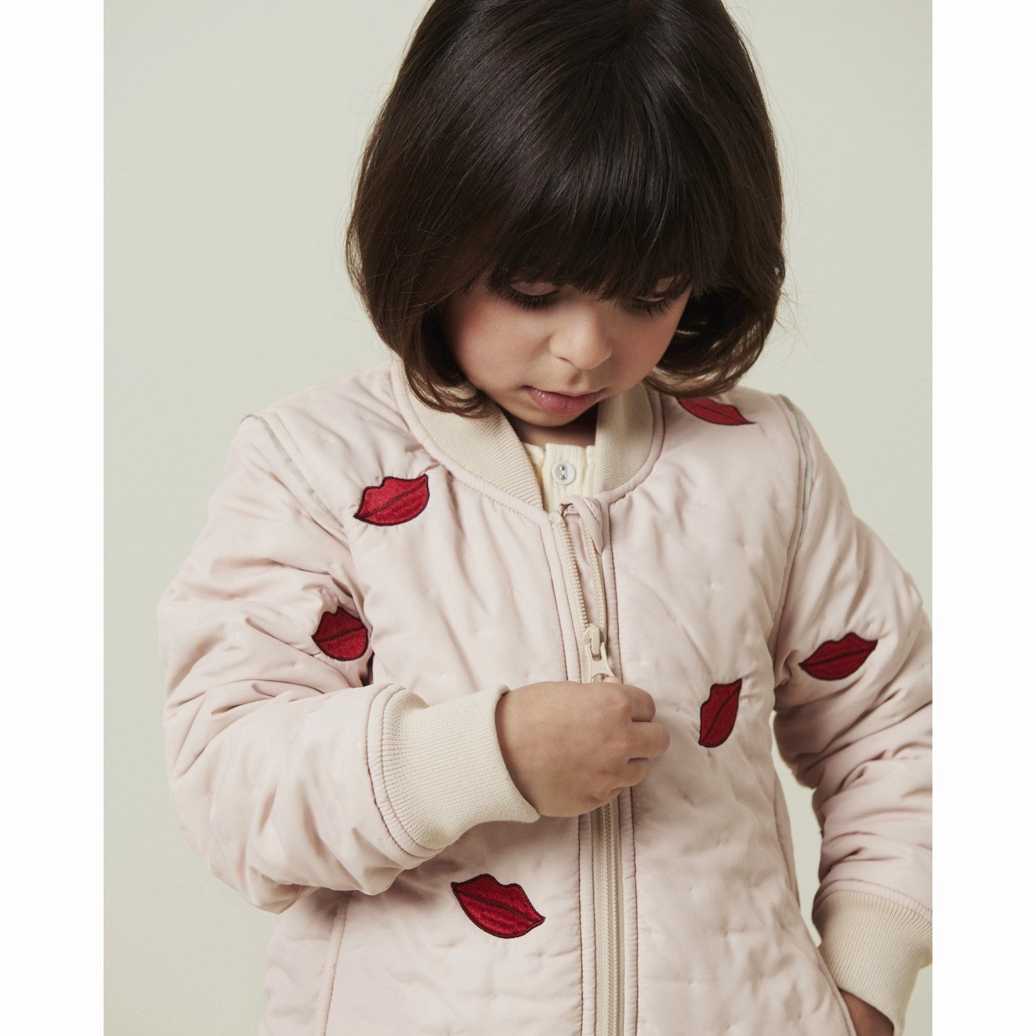 MarMar Thermo Kiss Embroidery Orry Jacket Outerwear Contrast Stitch DetachableLining