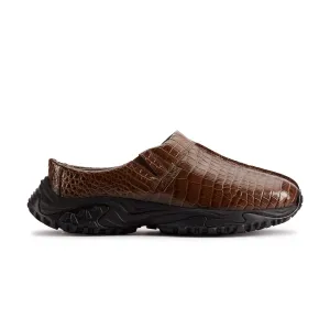Textured Tread Pattern Matte Line   Martine rose CUR Clog 1 'Brown Croc Leather'