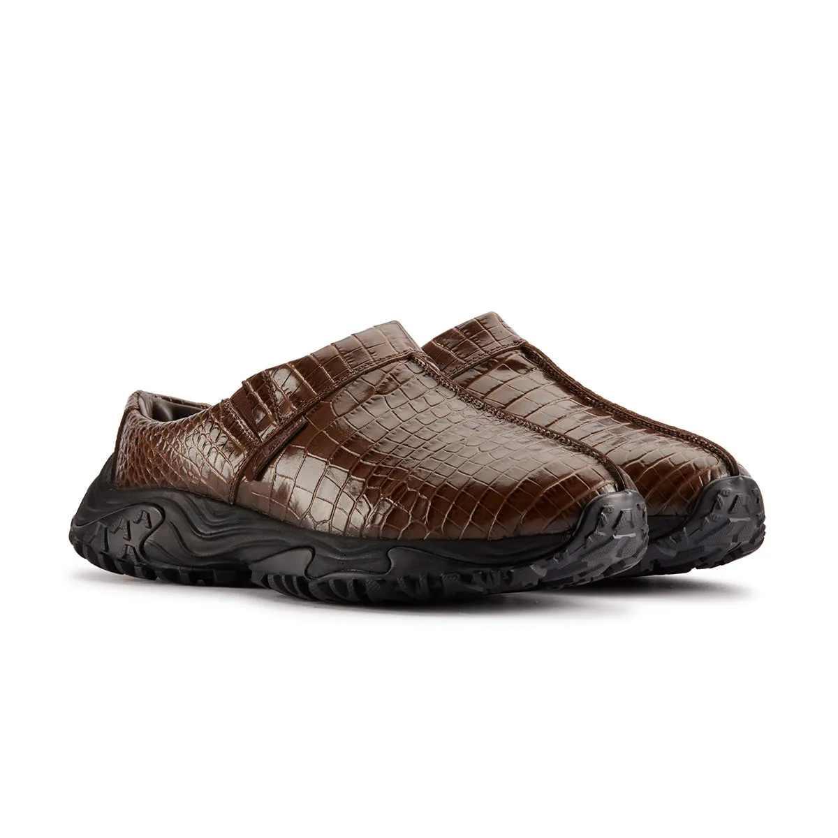 Strong Look Bright shade   Martine rose CUR Clog 1 'Brown Croc Leather'