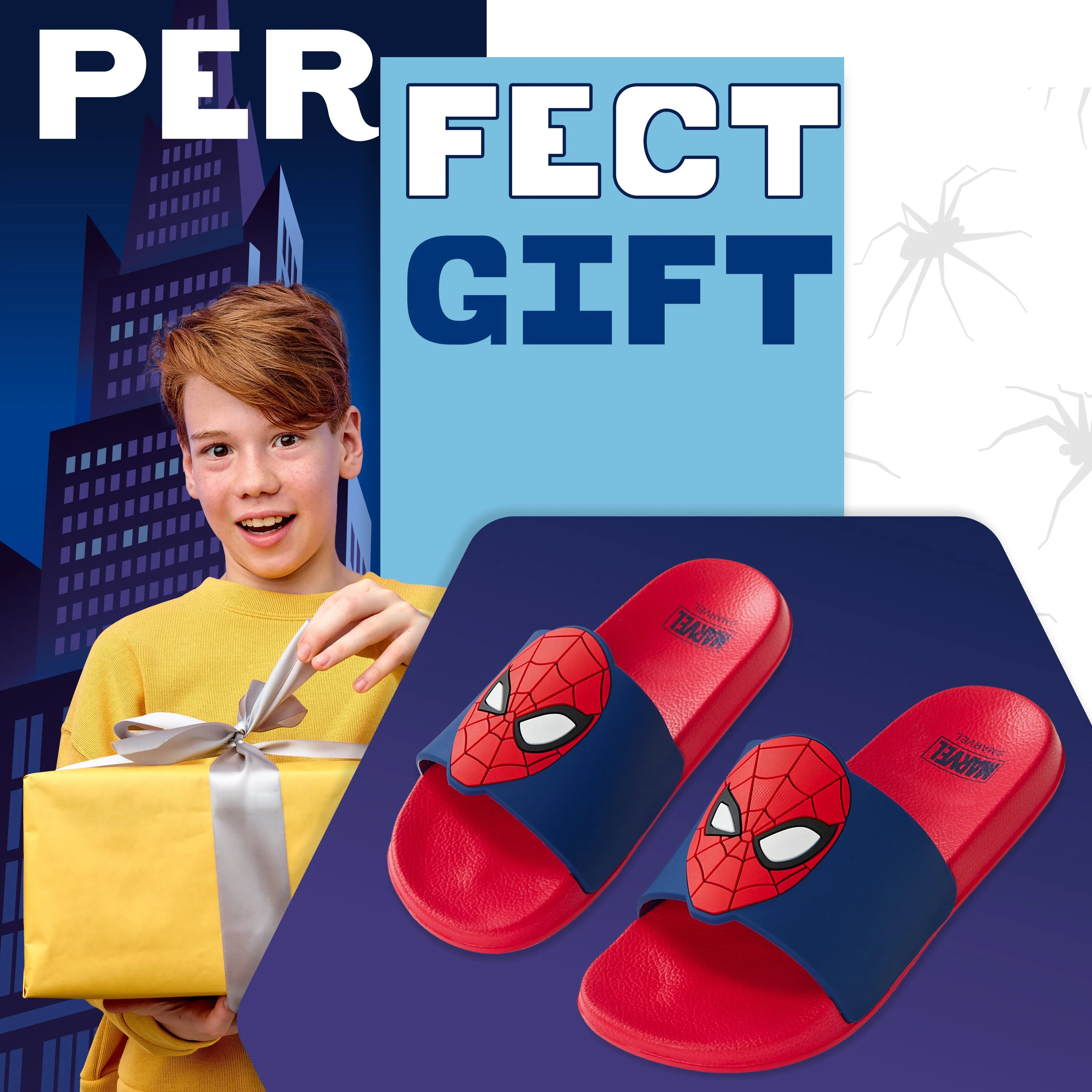 Marvel Boys Sliders Spiderman Kids Beach Shoes, Boys Sliders