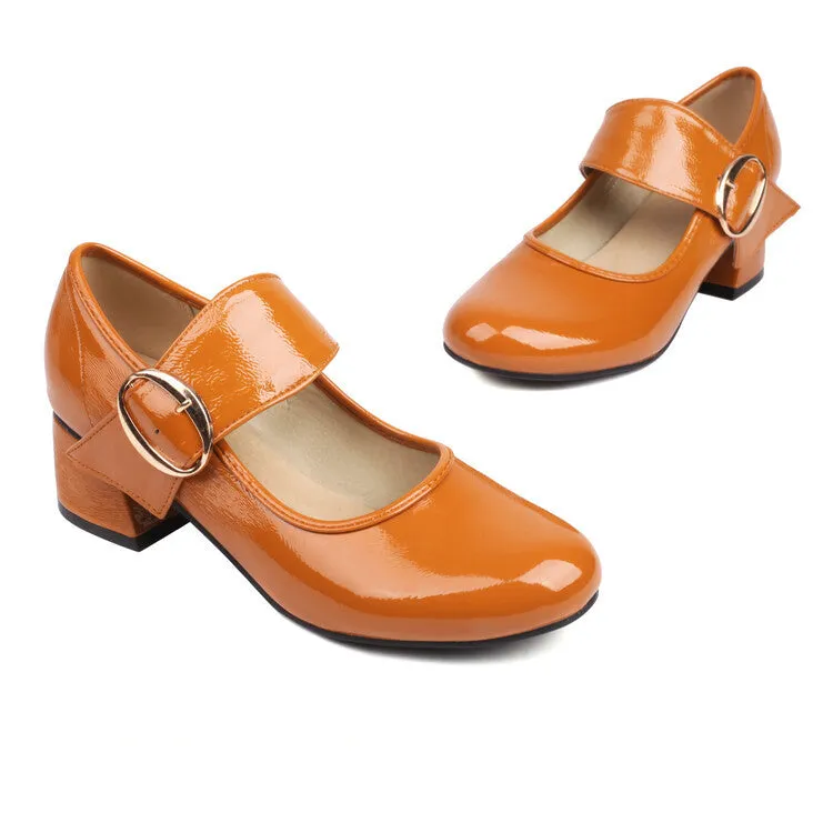 Mary Jane Women's Shoes Thick Heel Elegant Women's Mid-Heel Shoes