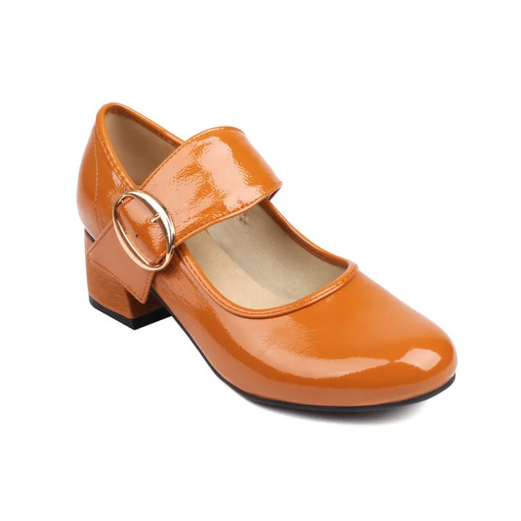 Mary Jane Women's Shoes Thick Heel Elegant Women's Mid-Heel Shoes