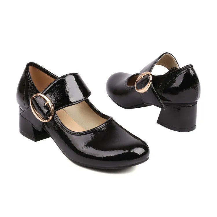 Mary Jane Women's Shoes Thick Heel Elegant Women's Mid-Heel Shoes