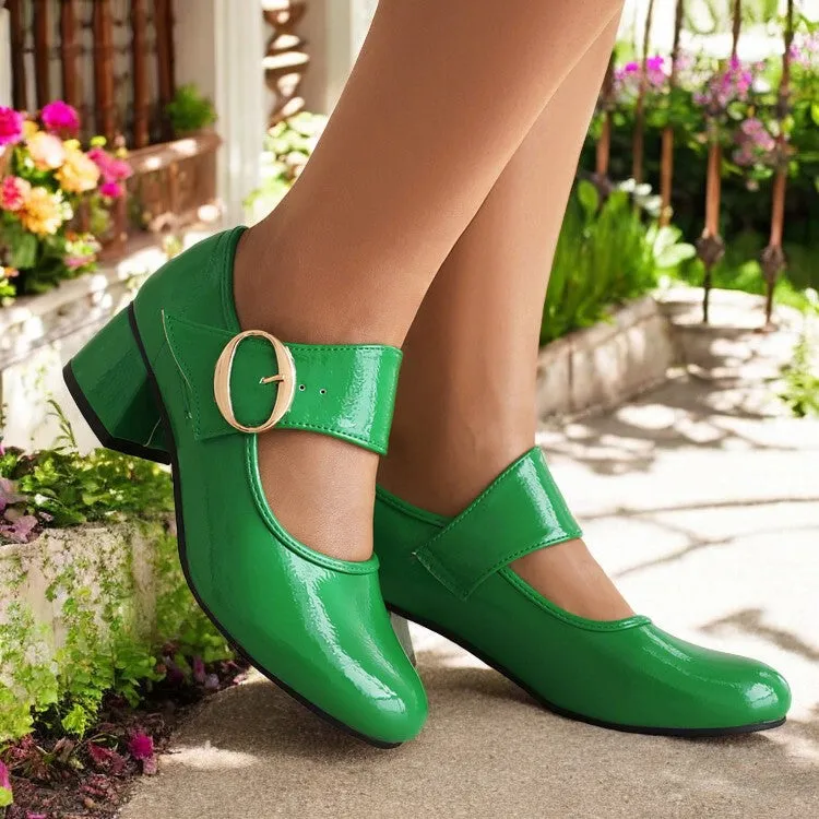 Mary Jane Women's Shoes Thick Heel Elegant Women's Mid-Heel Shoes