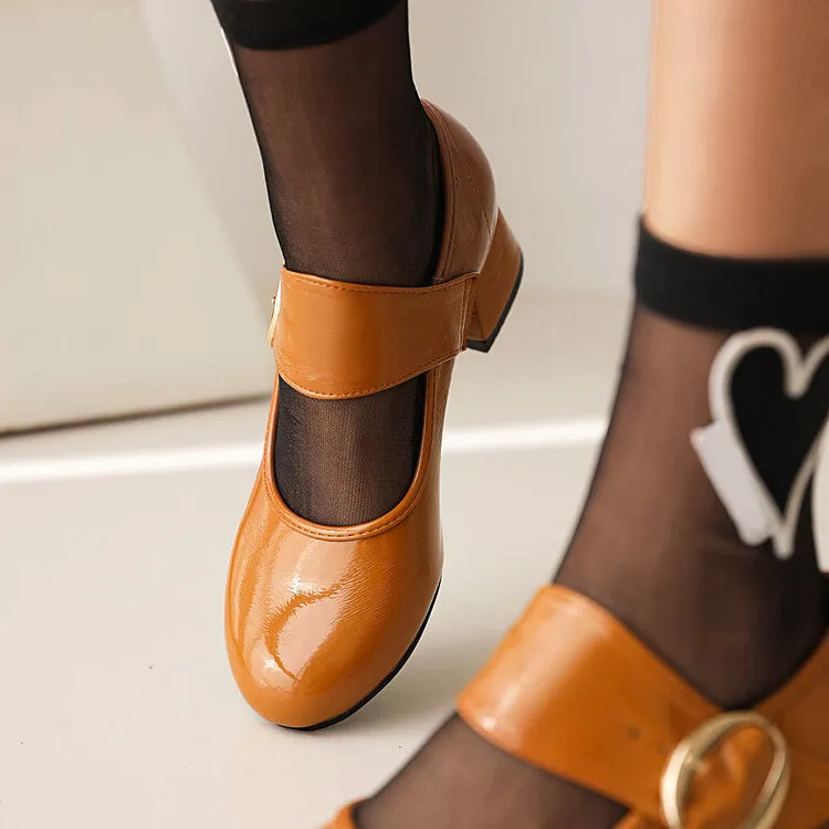 Mary Jane Women's Shoes Thick Heel Elegant Women's Mid-Heel Shoes