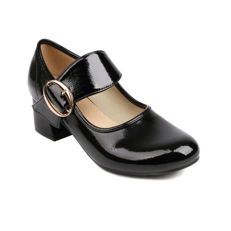 Mary Jane Women's Shoes Thick Heel Elegant Women's Mid-Heel Shoes