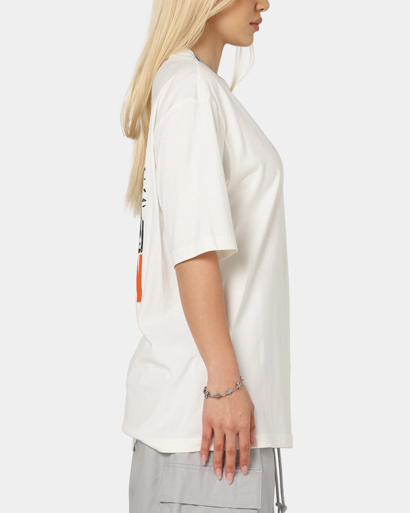 Jordan Brooklyn Shattered Back Board Oversized Graphic T-Shirt Sail Striped modernity