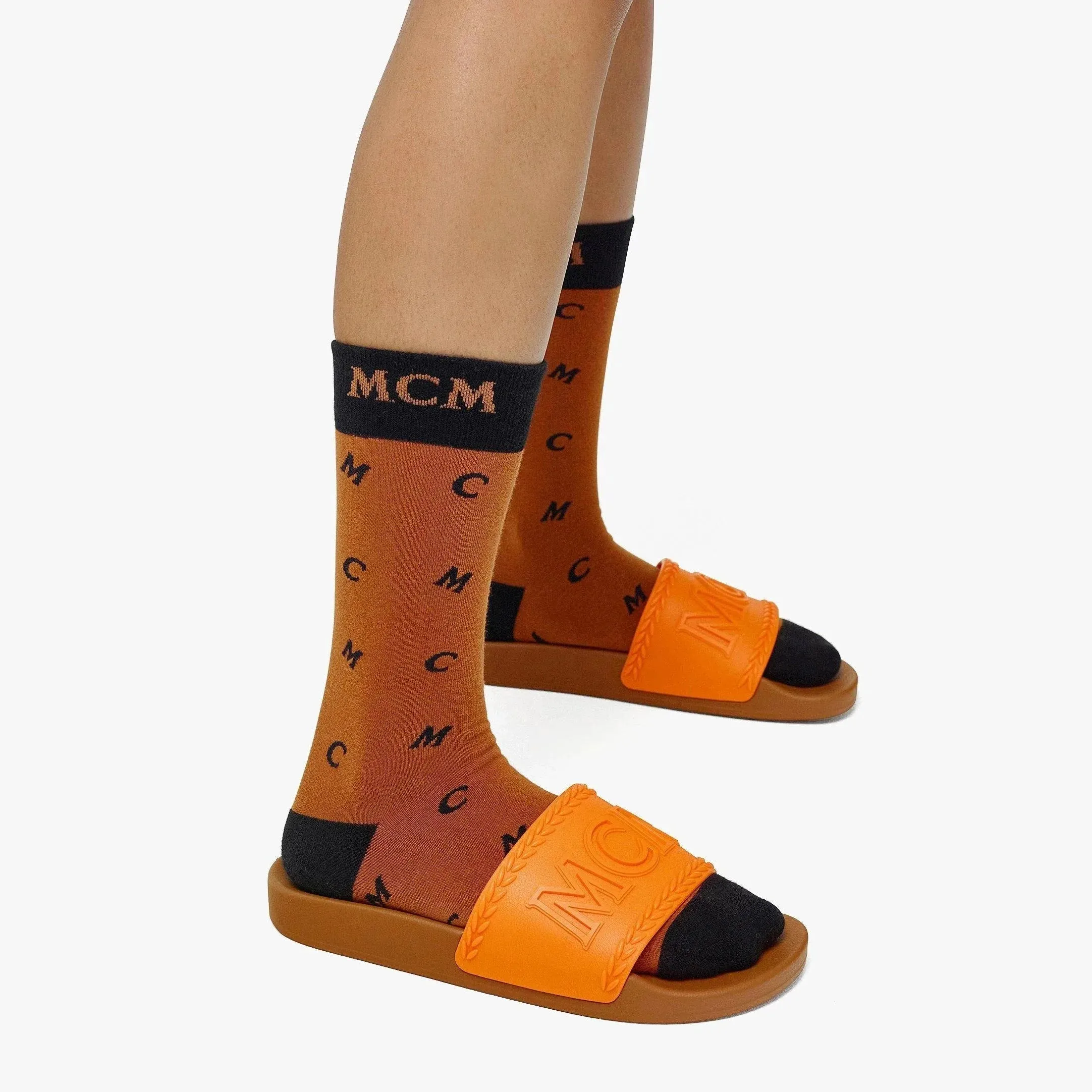 MCM Women's Big Logo Rubber Slides