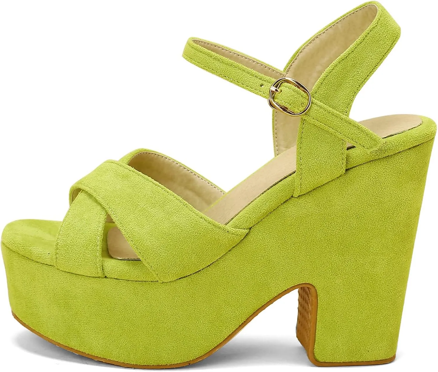 Meefit Women Chunky Heel Ankle Strap Sandals Platform Open Toe Block Heel Slingback Sandals