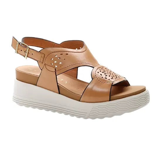 Non slip grip Stonefly sandalo da donna con zeppa in pelle Parky 19 Calf 219123 049 abbronzatura scura