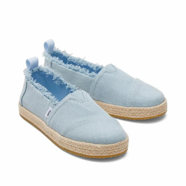 Ultra Responsive Cushioning Neutral Shade Toms Alpargata 10020625 Espadrille Kids US 12 Light Blue Casual Shoes ZPO1027
