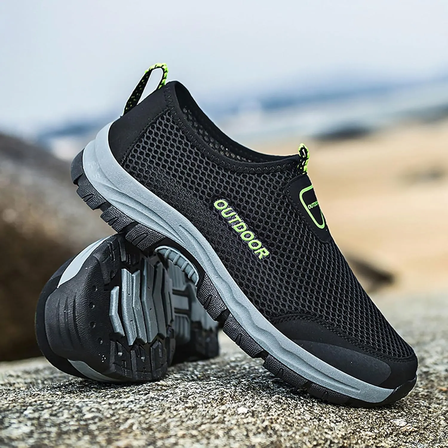 Men Shoes Comfortable Soft Sole Breathable Casual Shoes Summer Mesh Hollow Breathable Mens Casual Sneaker