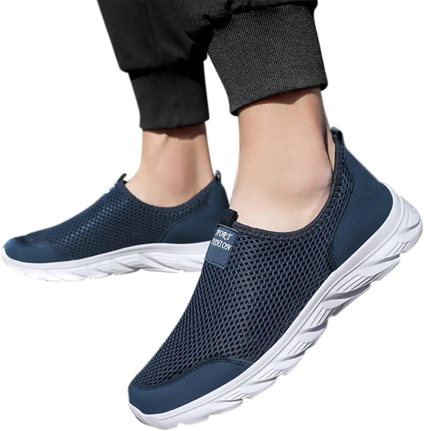 Men Shoes Summer Lightweight Breathable Casual Single Mesh Casual Running Shoes Sneaker Men Leather