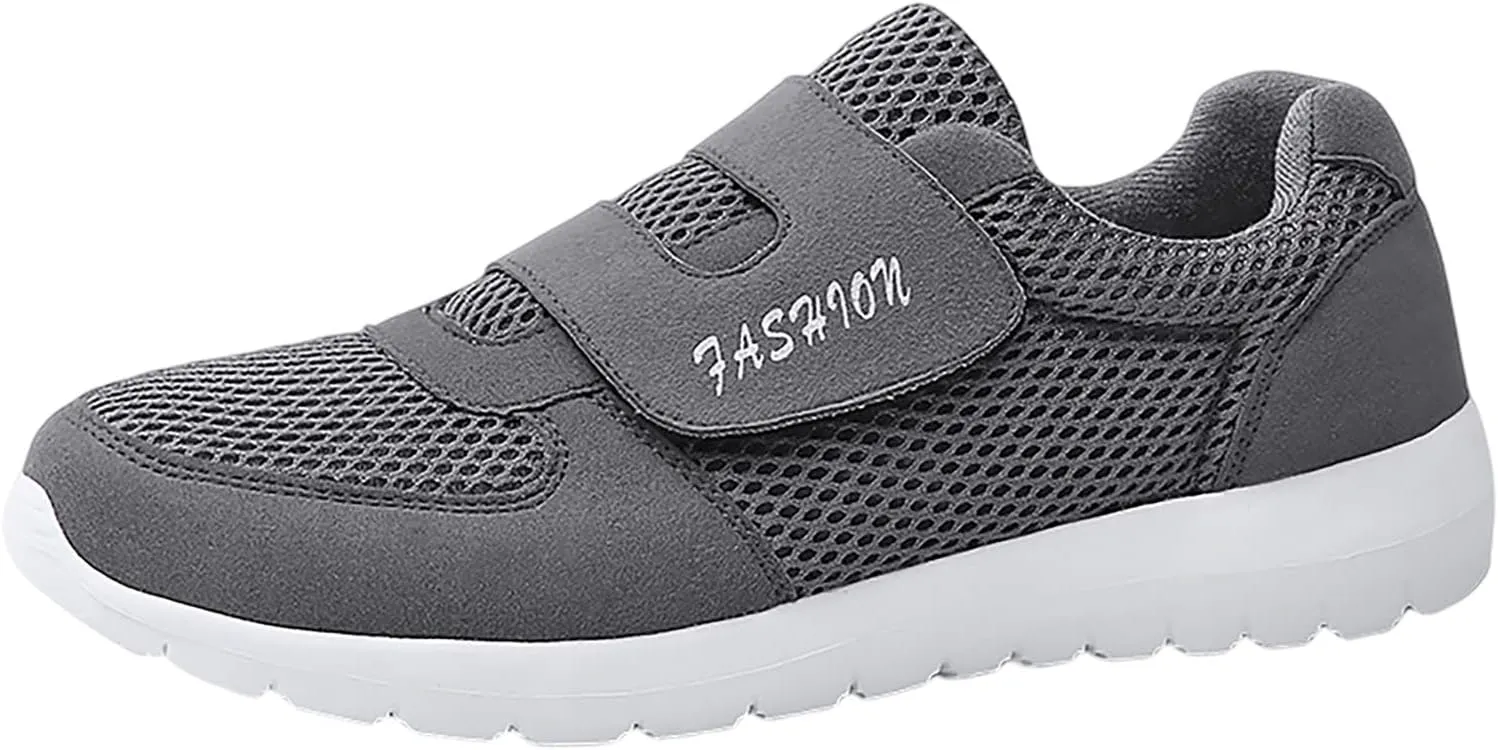 Men's 2023 New Hook Loop Solid Color Fly Woven Mesh Breathable Running Shoes Sneaker Boots Men Men's Sandals Men Shoes